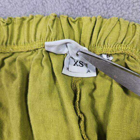 Bryn Walker Pants Women XS Green Linen Cropped Pull On Breathable Minimalist - Picture 3 of 13
